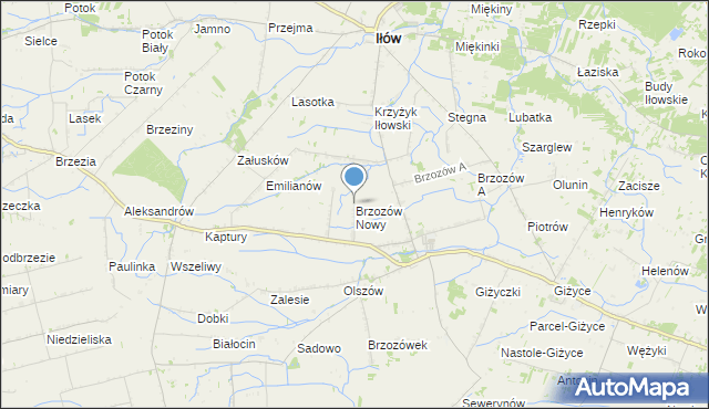 mapa Brzozów Nowy, Brzozów Nowy na mapie Targeo